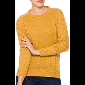 PARK AVENUE WOMEN Mustard Cable Knit Long Sleeved Sweater. Size 8 UK/4 US